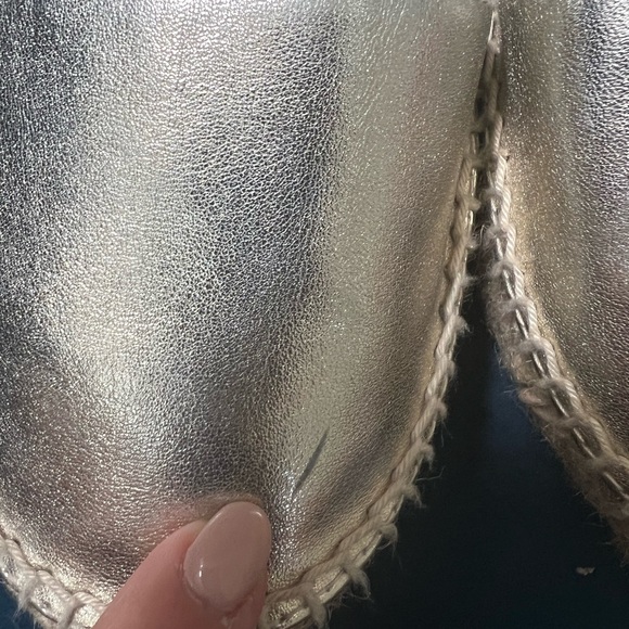 Zara gold metallic lace up espadrilles size 6 - Picture 3 of 9